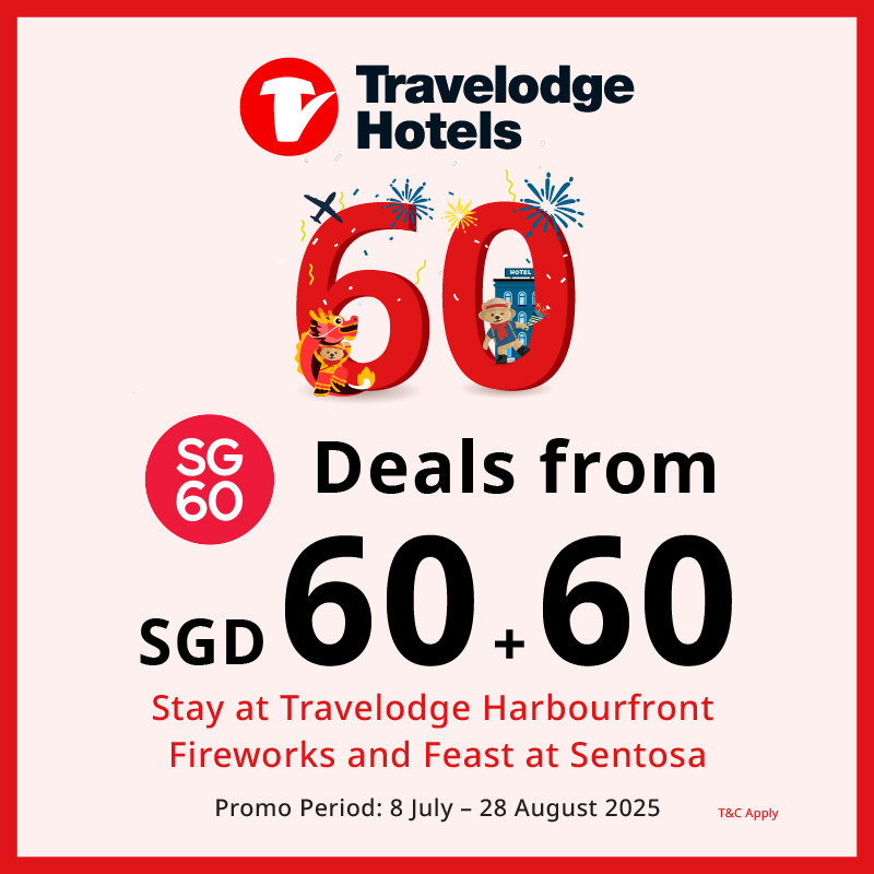 Enjoy a stay for 2 at Travelodge Harbourfront PLUS Attraction Tickets at Wings of Time Fireworks Symphony and Buffet Dinner at Good Old Days*