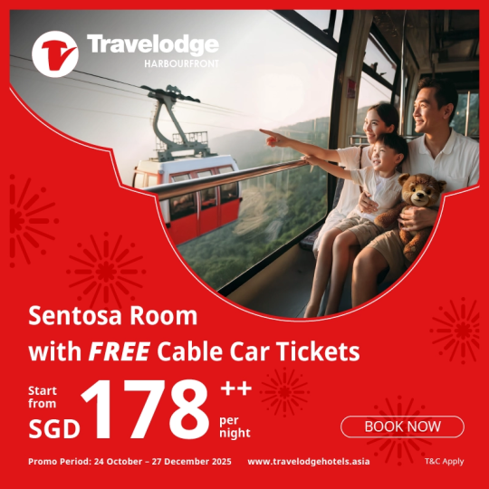 Travelodge Harbourfront Singapore Stay with Free Cable Car Ride Tickets and breakfast