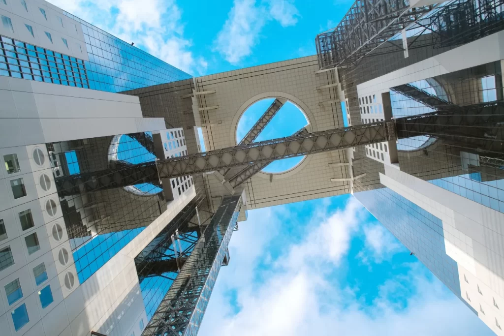 Umeda sky building located near osaka hotel near train station